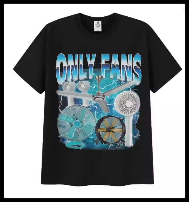 Funny Only Fans Meme Oversized T-Shirt – Retro O-Neck Casual Tee