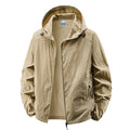 Men's Hooded Sun Protection Lightweight Windbreaker – Quick-Dry UV Coat for Hiking & Travel