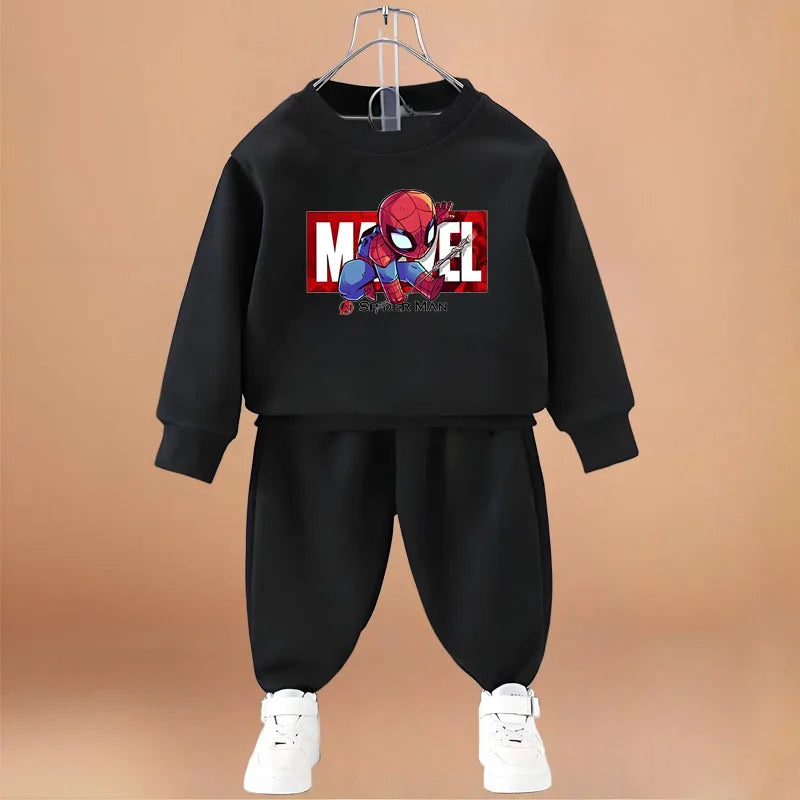 Anime Spiderman Printed Boys Sweatshirt Sets Spring/autumn Kids O Neck Hoodies Pants Two Piece Child Long Sleeve Clothes Set New