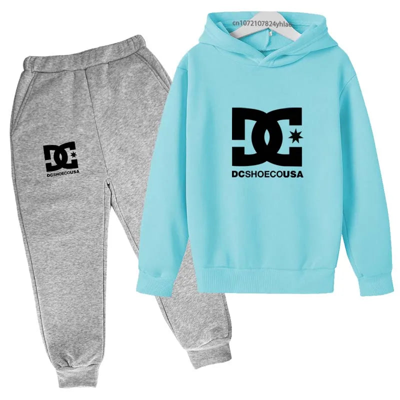 Kids Print Hoodie & Pants Tracksuit Set – Casual 2-Piece Outfit Ages 2–13