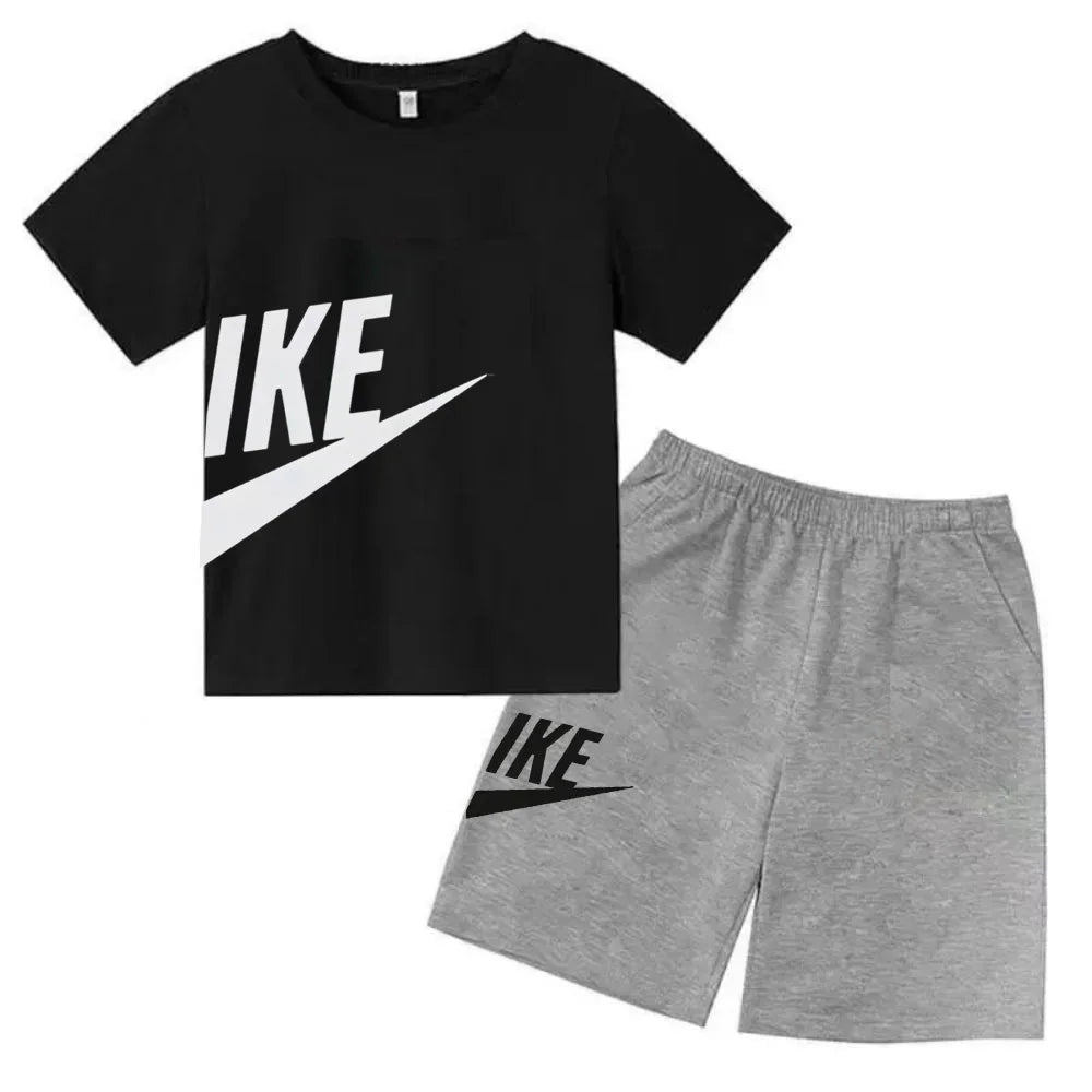 Kids Short Sleeve Top & Shorts 2-Piece Set – Casual Fashion Summer Outfit