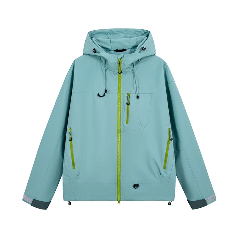 JNLN Men's Women's Waterproof Hiking Jacket Trekking Camping Mountaineering Windbreaker Unisex Outdoor Sport Windproof Rain Coat