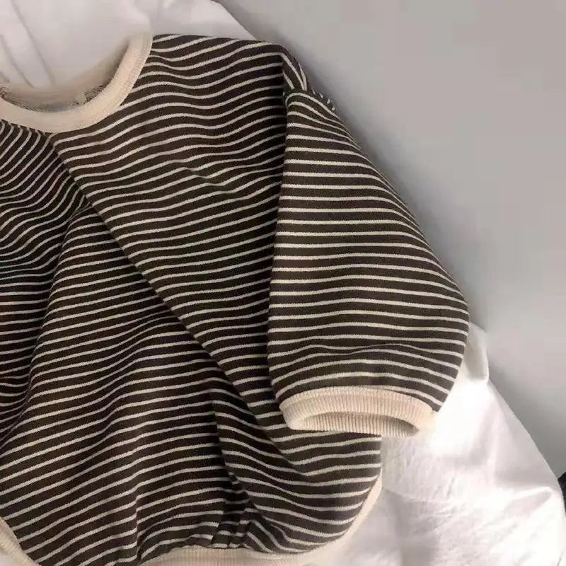 Kids Striped Long Sleeve T-Shirt – Soft Cotton Casual Toddler Top