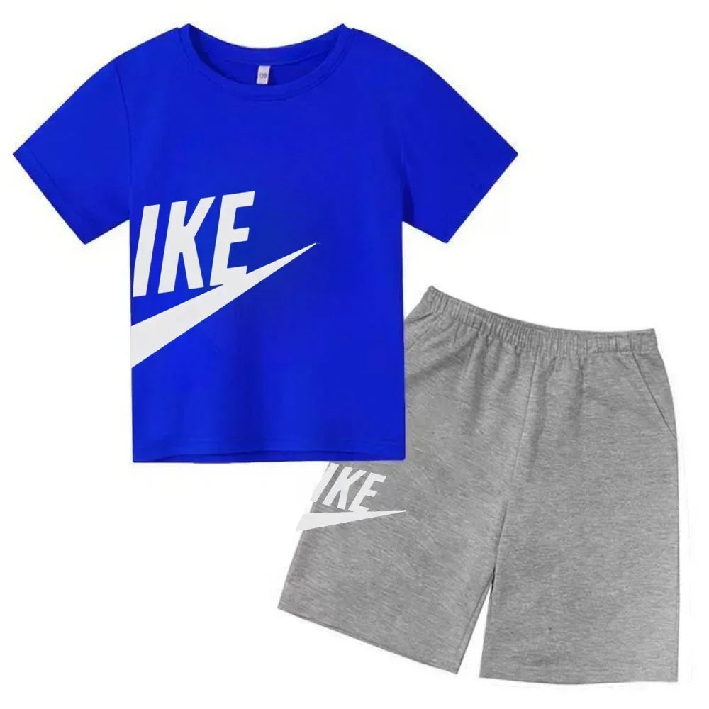 Kids Short Sleeve Top & Shorts 2-Piece Set – Casual Fashion Summer Outfit