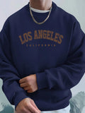 Los Angeles California Printed Men'S Sweatshirt Winter Loose Hoodies Sports Crewneck Fleece Warm Pullovers Basics Men Clothes