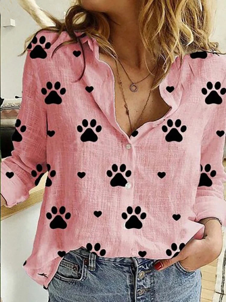 Women's Loose Oversized Button Lapel Cardigan Shirt – Long Sleeve Casual Tunic Blouse