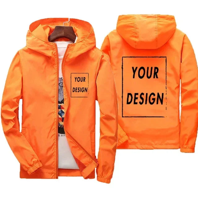 Men's Waterproof Large Size Windbreaker Jacket – Casual Black Outdoor Coat up to 7XL