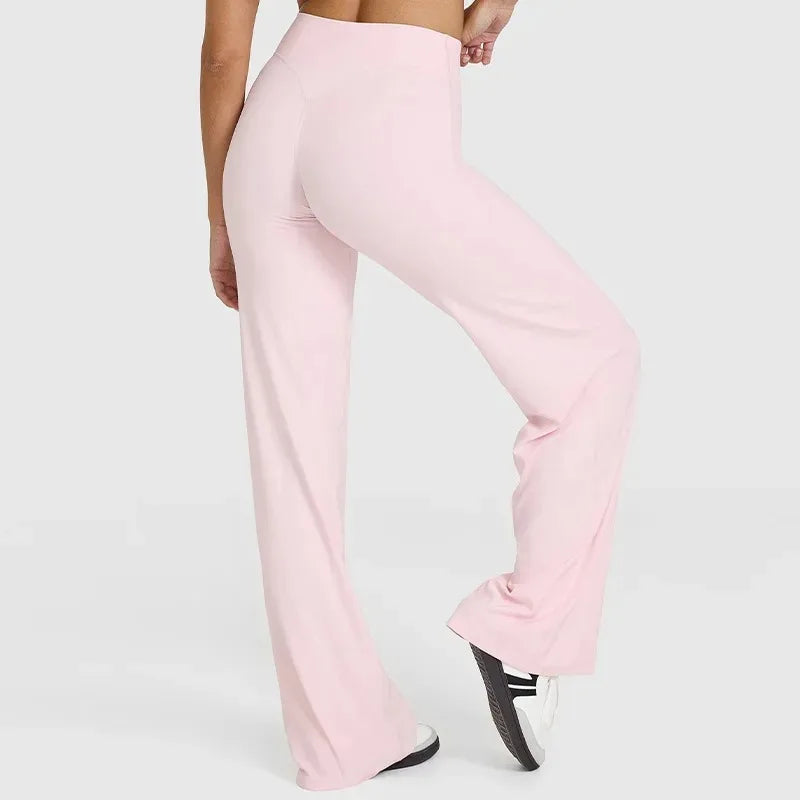 Women's Butter Fabric Straight-Leg Yoga Pants – Ultra Soft Mid-Waist Gym Pilates Trousers