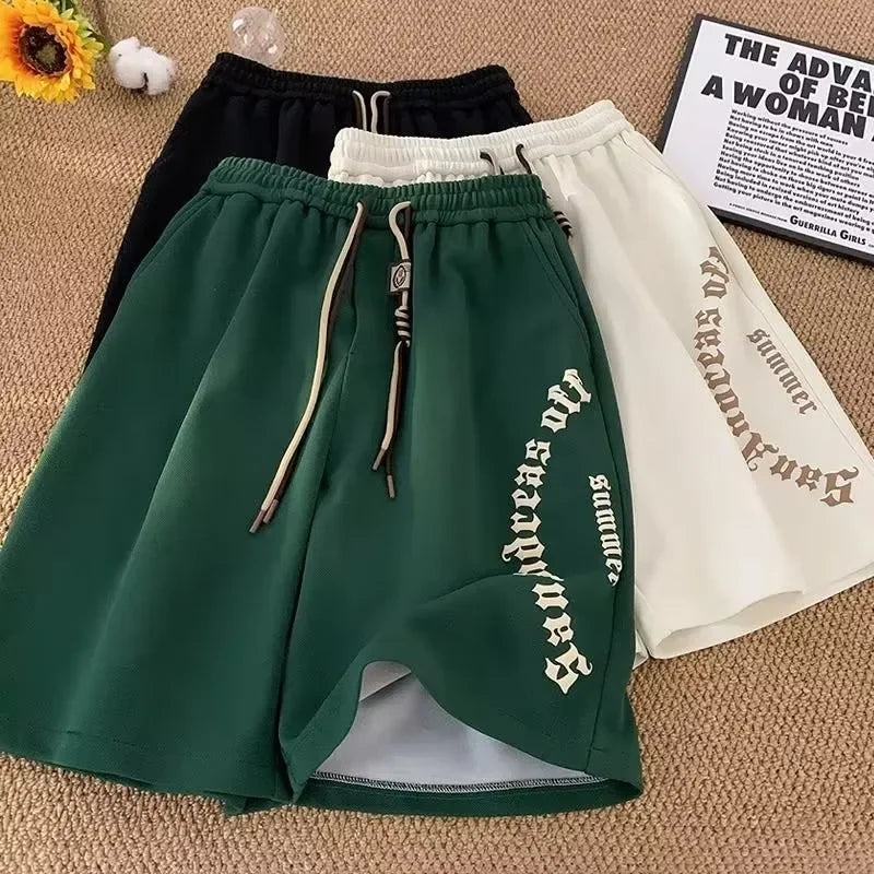 Men Shorts Casual Short Pants Oversize Beach Shorts Retro Letters Print Sports shorts Five Points Shorts Men's Clothing