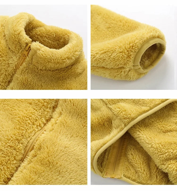 Kids Warm Fleece Hooded Jacket – Boy & Girl Winter Outerwear Coat