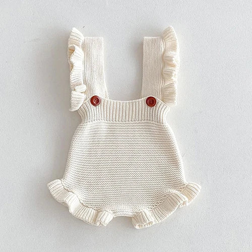 2024 New Autumn Infant Baby Girls Clothing Set Long Sleeved Cotton T-shirt+Sleeveless Knitted Jumpsuit Toddler Baby Clothes Suit