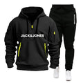 Men's Sweatshirt & Jogger Pants Set with Wool Cap – 3-Piece Autumn Winter Sportswear