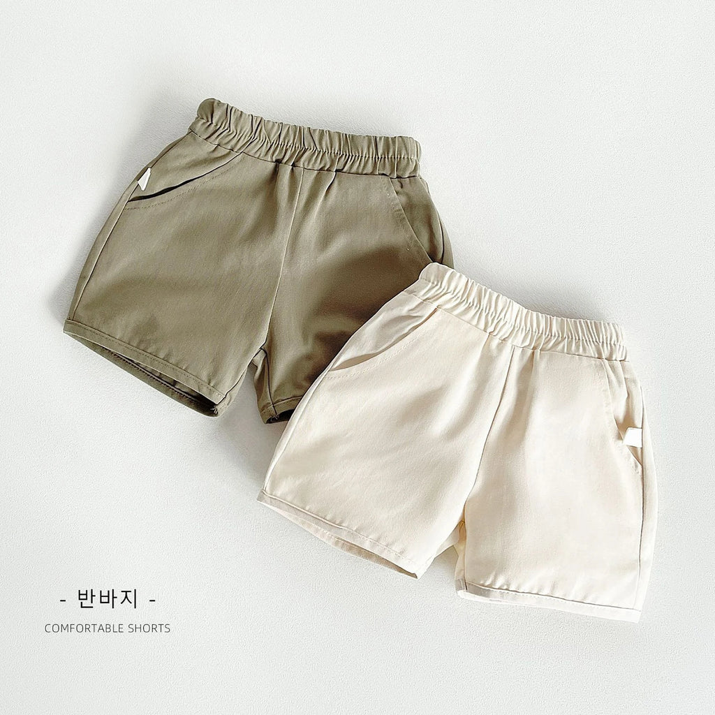 Ircomll 2 Pcs Summer Baby Workwear shorts 100% Organic Cotton for Infant Baby and Toddler, Boys, Girls Breathable Leisure Shorts