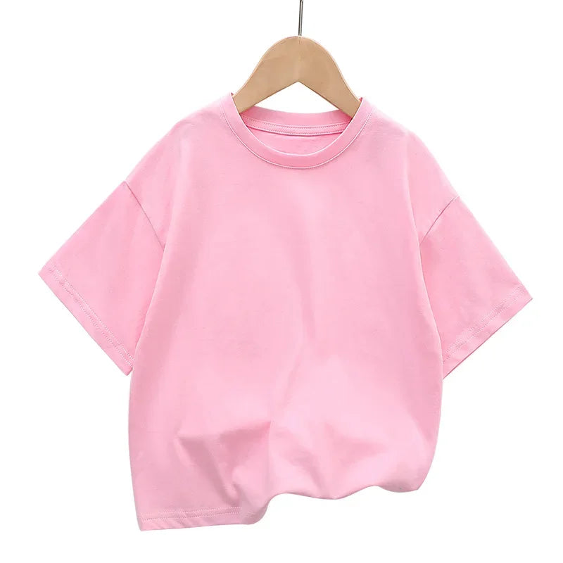 Kids Shoulder Down Short Sleeve T-Shirt – Trendy Cotton Fashion Top Ages 2–12