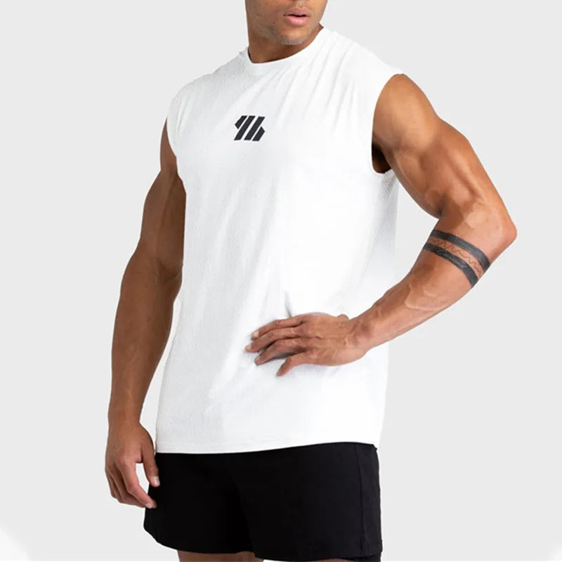 Gym Vest Men Bodybuilding Sleeveless Sports Tank Top quick-drying mesh Fitness Running Tank Top men Clothes