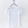 Men's Retro Raw Edge Slim Fit T-Shirt – 100% Cotton Lightweight Casual Top