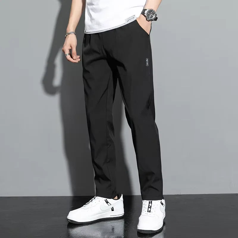 Thin Business Casual Pants Outdoor Elastic Breathable Straight Leg Sweatpants
