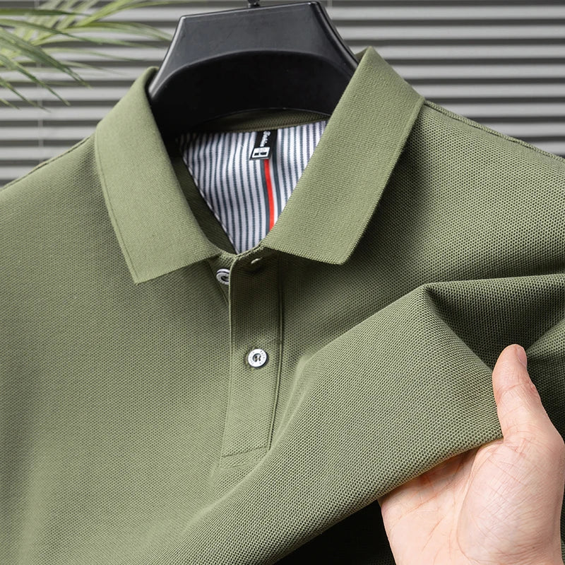 High end 100% cotton short sleeve polo shirt men's summer new trend brand business casual golf T-shirt fashion men's clothing
