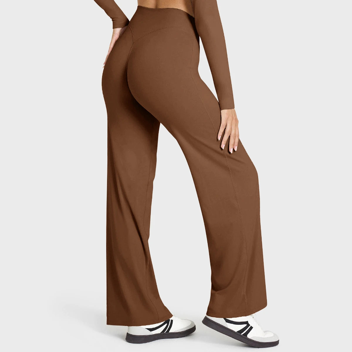 Women's Butter Fabric Straight-Leg Yoga Pants – Ultra Soft Mid-Waist Gym Pilates Trousers