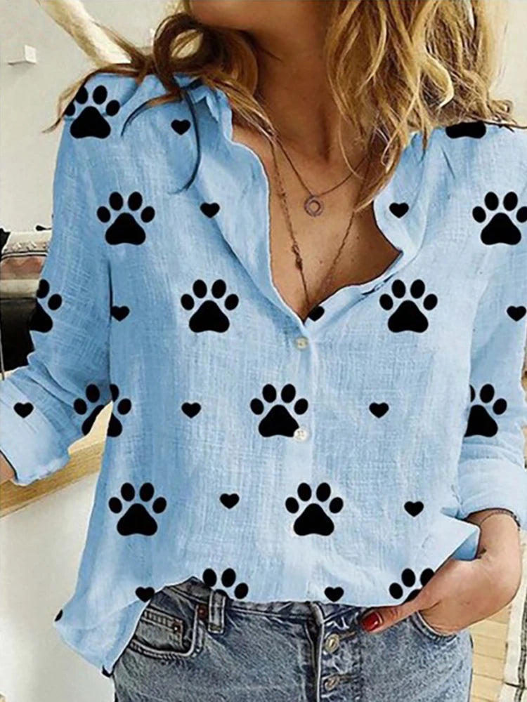 Women's Loose Oversized Button Lapel Cardigan Shirt – Long Sleeve Casual Tunic Blouse