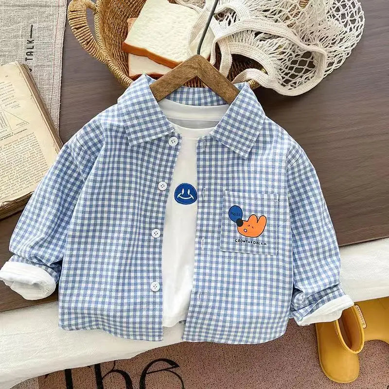 Baby Boys Striped Long Sleeve Shirt – Casual Cotton Kids Top