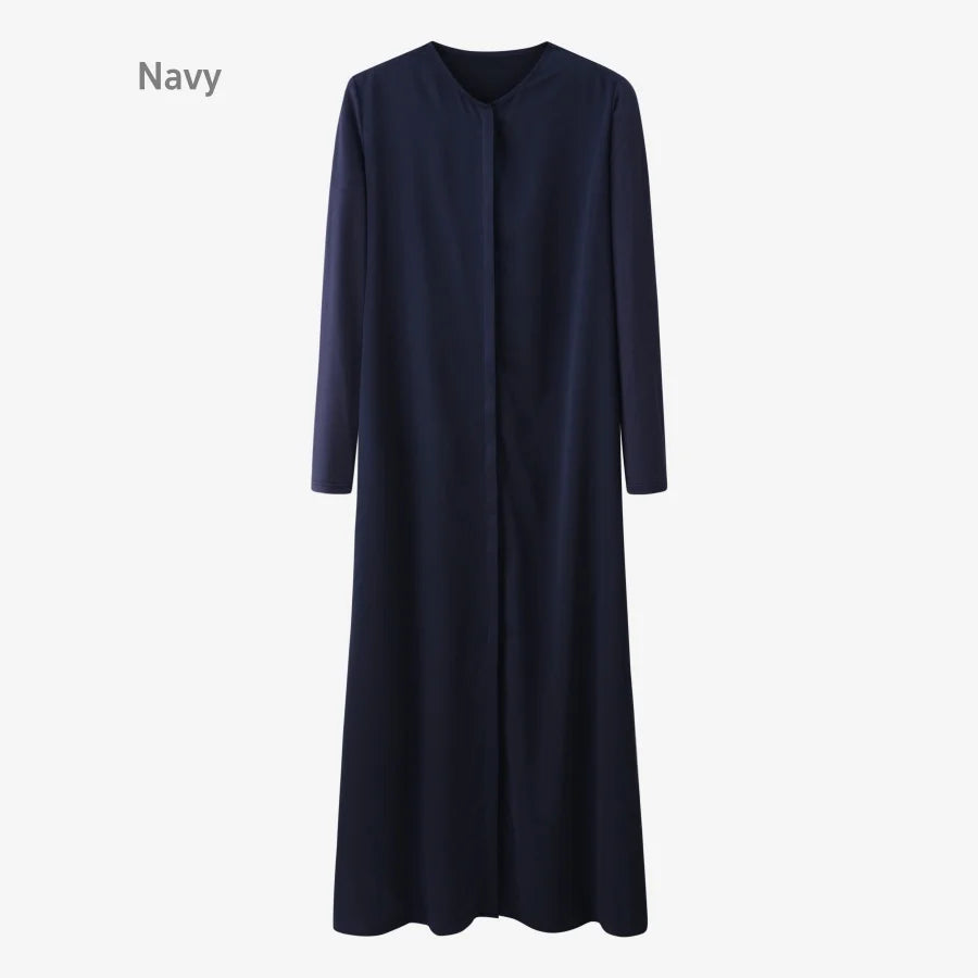 AS 2025 light matte satin dress + Jersey modal sleeve super comfortable woman dress