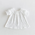 Baby Girl Ruffle Collar Short Sleeve Blouse – Breathable Cotton Summer Top