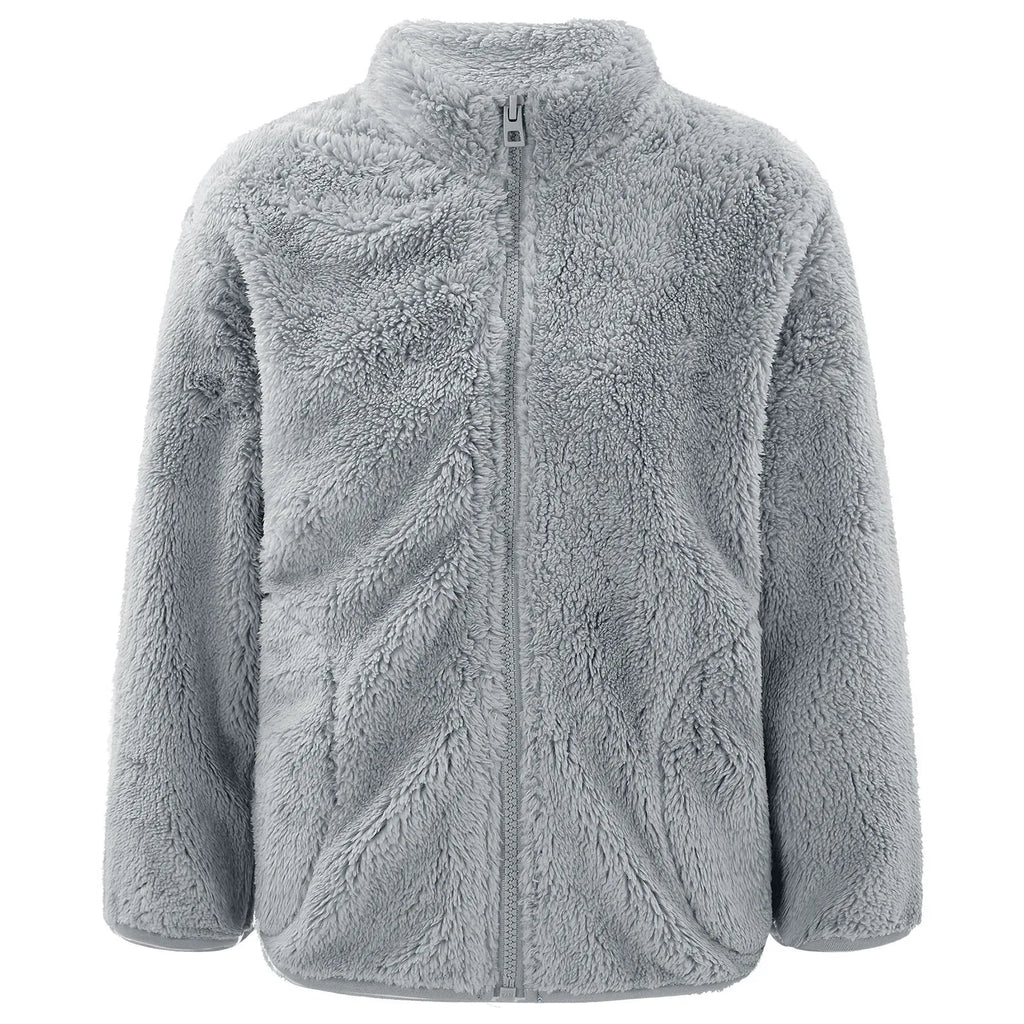 Kids Full-Zip Turtleneck Fleece Jacket – Warm Outerwear with Pocket Ages 2–12