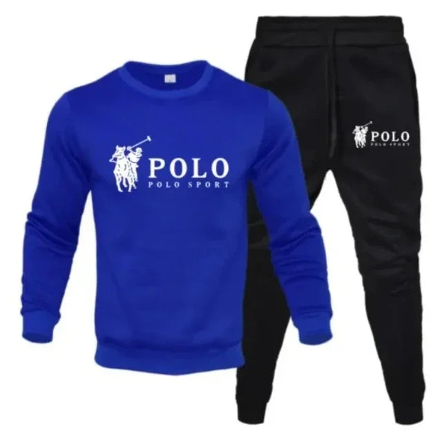 Men's Round Neck Sweatshirt & Jogger Pants Set – Casual Fitness 2-Piece Tracksuit