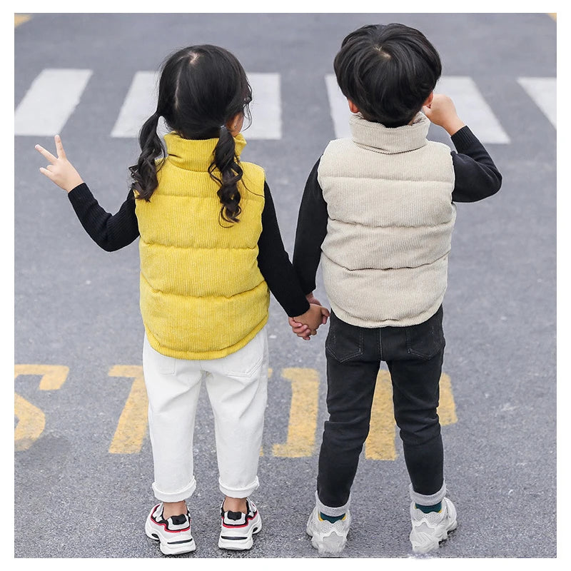 Kids Warm Cotton Waistcoat Vest Jacket – Sleeveless Padded Outerwear Coat