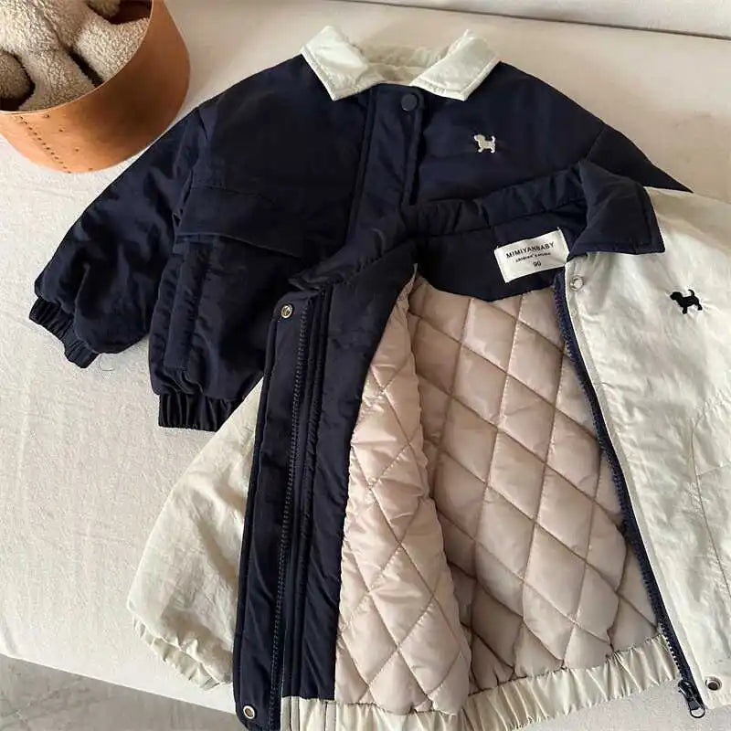 Kids Cartoon Baseball Jacket – Warm Cotton Autumn Outerwear for Boys & Girls