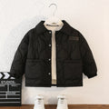 Boys Solid Thick Plus Velvet Warm Jacket – Cotton Coat Ages 3–10