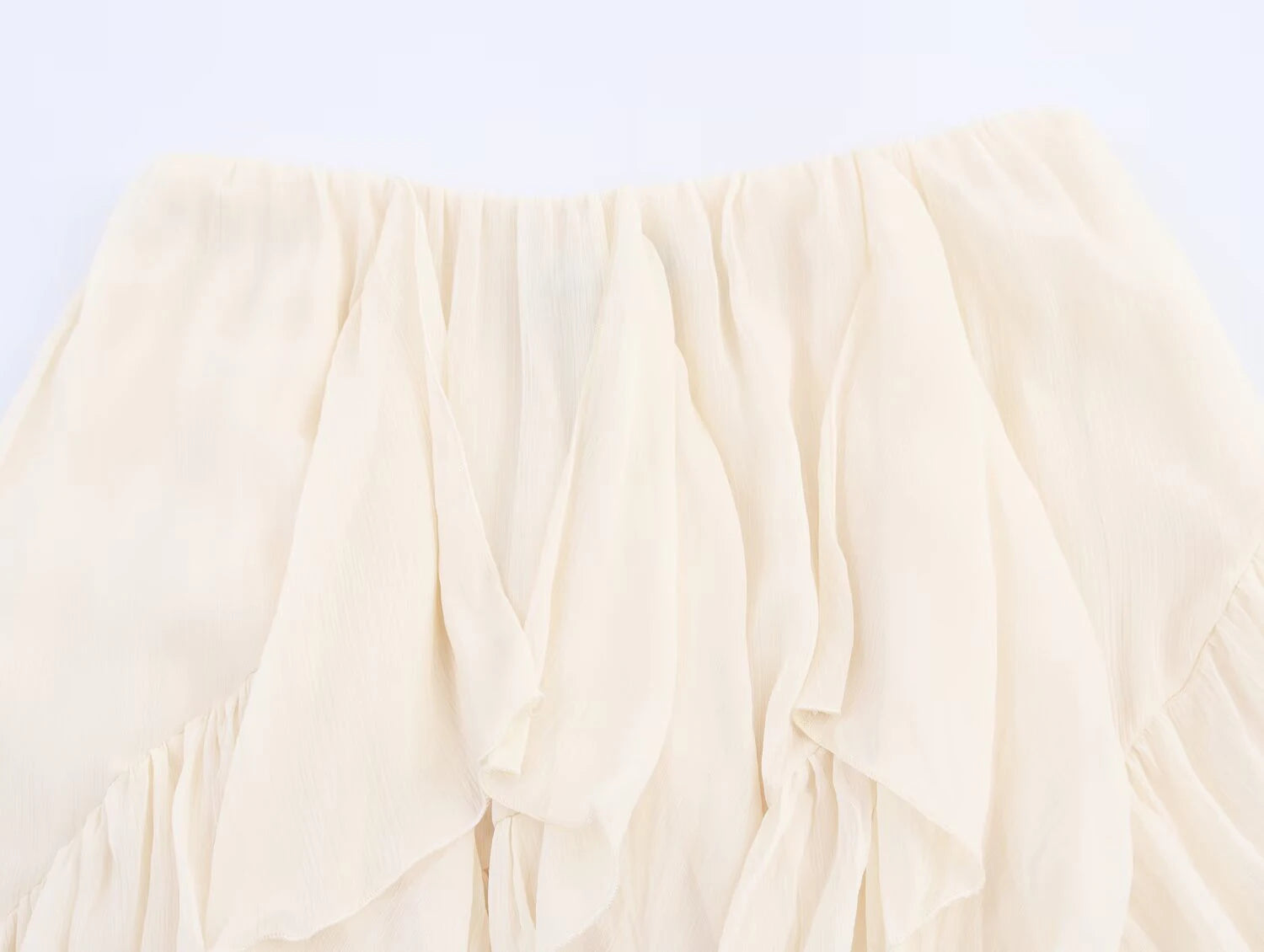 European and American style 2025 summer new product women's clothing design sense layered decoration mid waist MIDI skirt