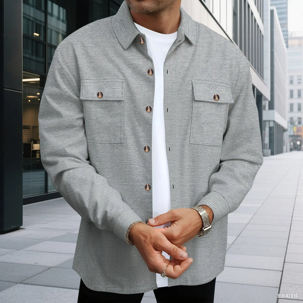 ביגוד עבודה לגברים עם דש מכופתר אופנתי, ז'קט ומכנסיים ארוכים, נוח ונושם, תלבושת עסקית קז'ואלית, חצי חלק