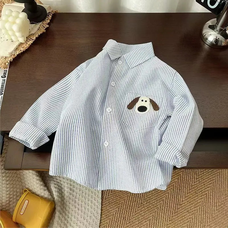 Toddler Boy Casual Long Sleeve Shirt – Soft Cotton Everyday Top Ages 1–4