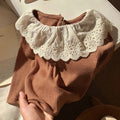 Girls Ruffled Knitwear Long Sleeve Top – Korean Solid Color Autumn Base Shirt