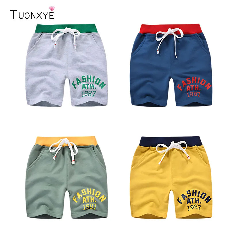 TUONXYE Children Boys Shorts Solid Color Teenager and Belt Pants Toddler Leisure Cotton Knitting Sport Beach Clothing