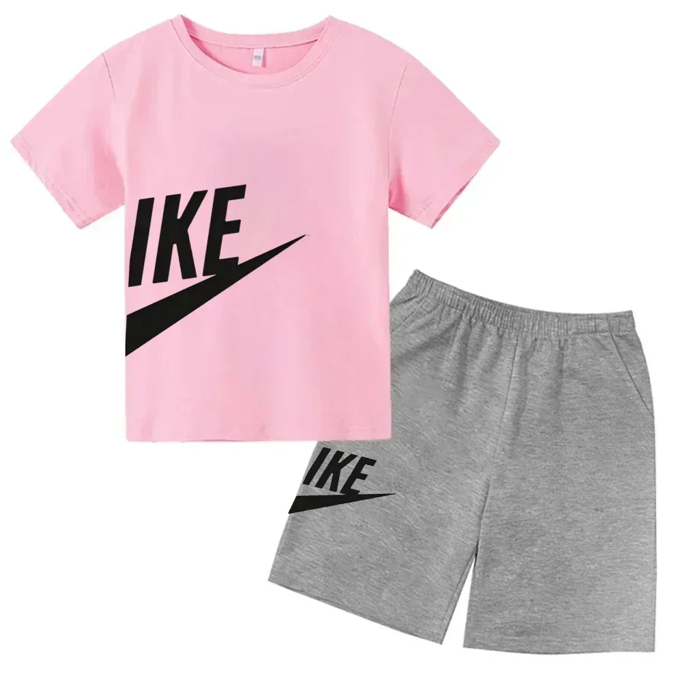 Kids Short Sleeve Top & Shorts 2-Piece Set – Casual Fashion Summer Outfit