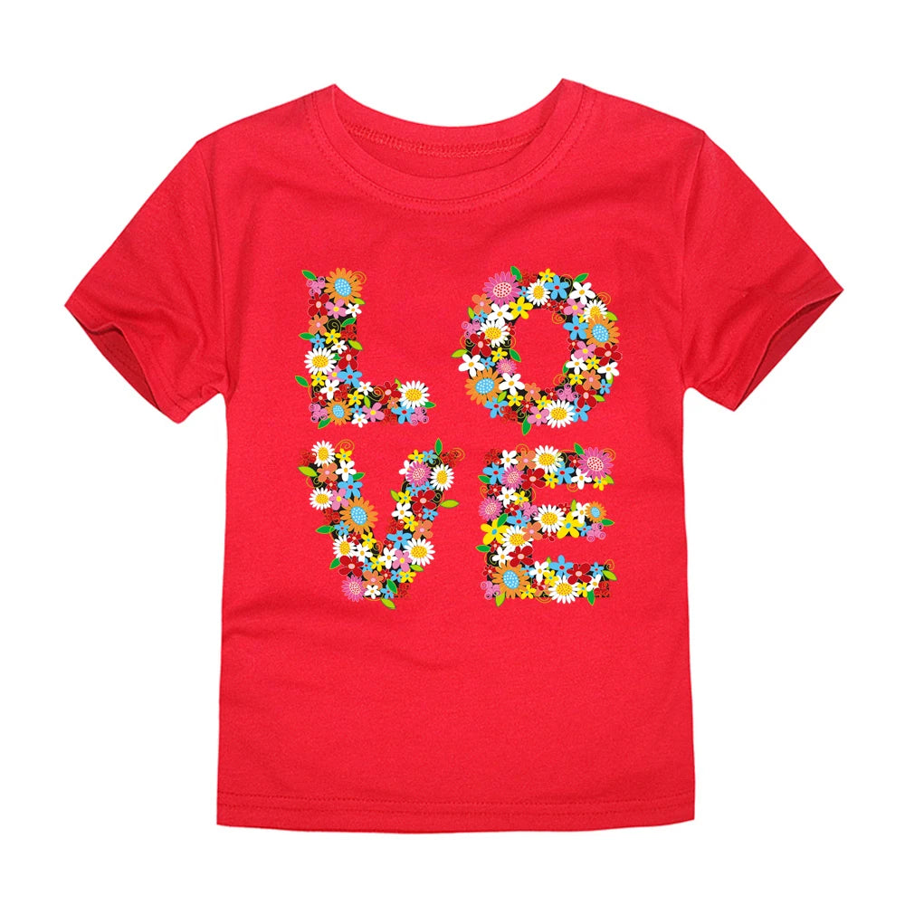 Girls Rainbow Cartoon Cotton T-Shirt – Colorful Summer Tee Ages 2–14