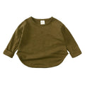 Kids Solid O-Neck Long Sleeve T-Shirt – Soft Cotton Casual Base Top