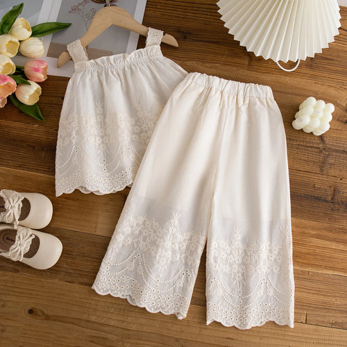 Baby Girl Floral Top & Pants Set – Cute Summer Beach 2-Piece Outfit