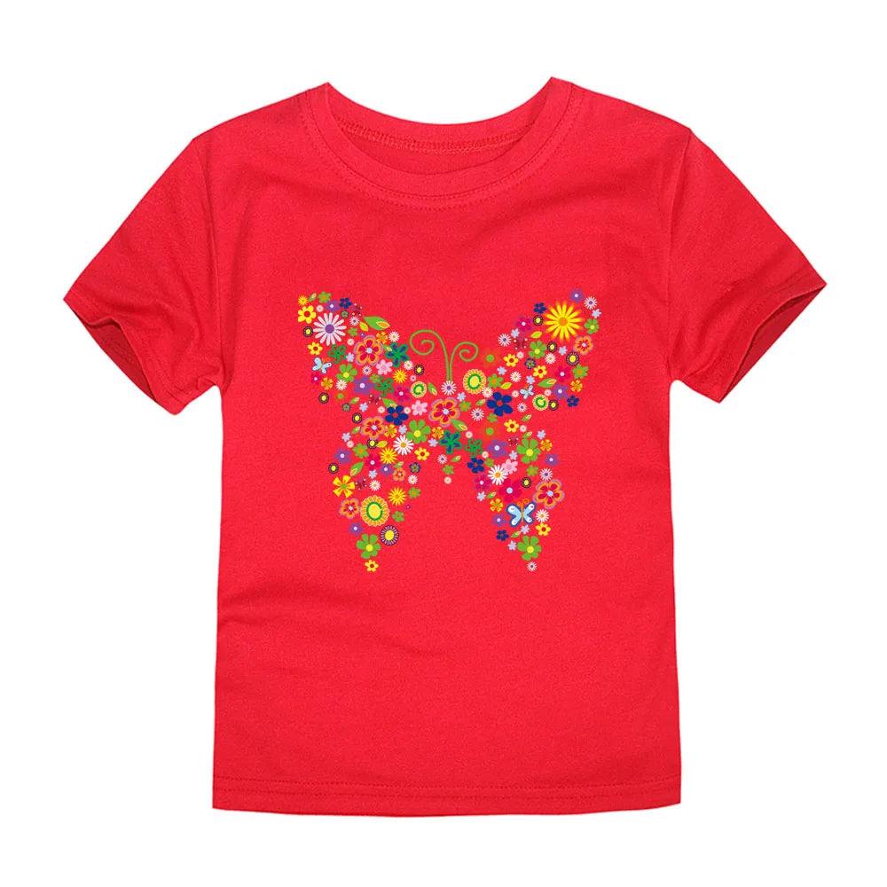 Girls Flower Print Cotton T-Shirt – Pink Casual Tee Ages 2–14