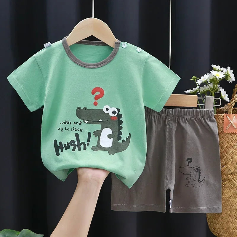 Kids Cotton T-Shirt & Shorts Summer Set – Casual 2-Piece Toddler Outfit