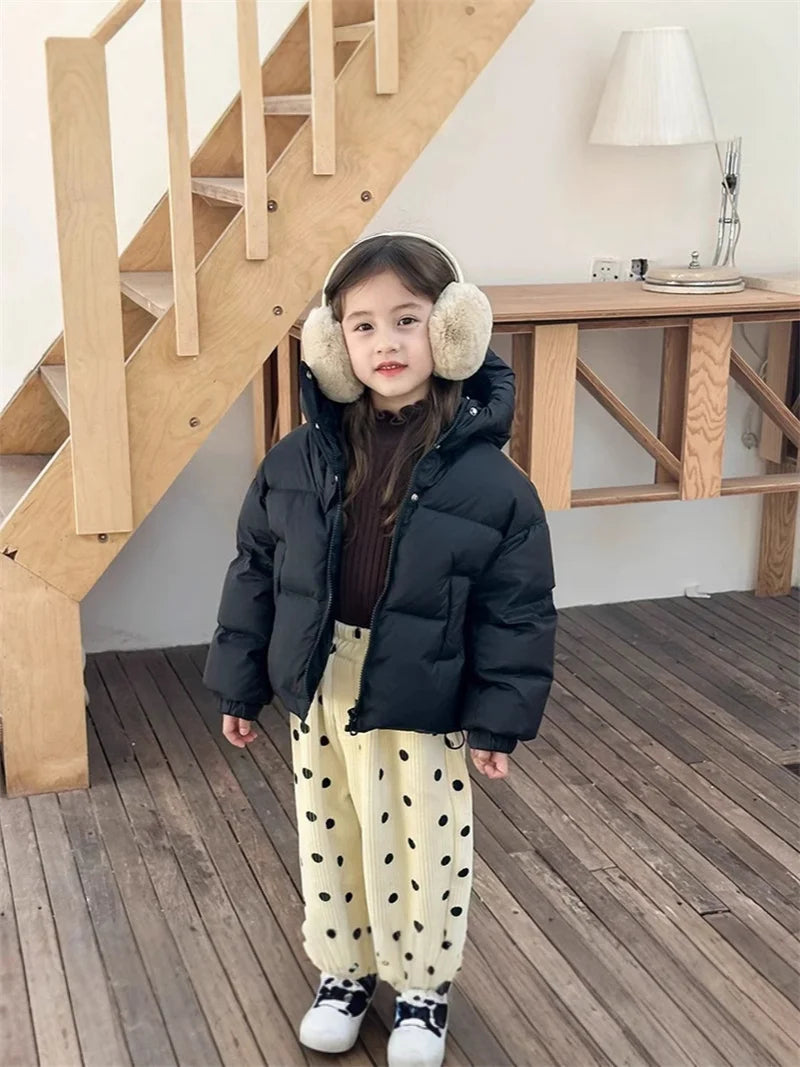 Kids Hooded Padded Down Cotton Coat – Warm Winter Outerwear Ages 3–12