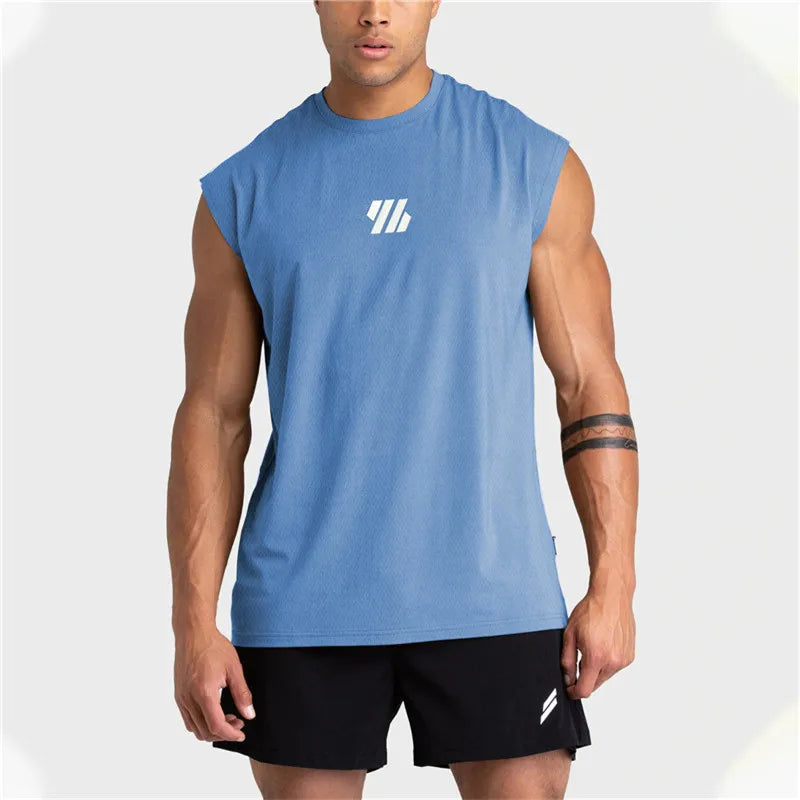 Gym Vest Men Bodybuilding Sleeveless Sports Tank Top quick-drying mesh Fitness Running Tank Top men Clothes