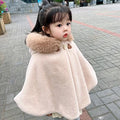 Baby Girl Faux Fur Hooded Princess Cape – Warm Winter Cloak Ages 1–7