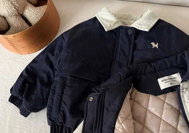 Kids Cartoon Baseball Jacket – Warm Cotton Autumn Outerwear for Boys & Girls