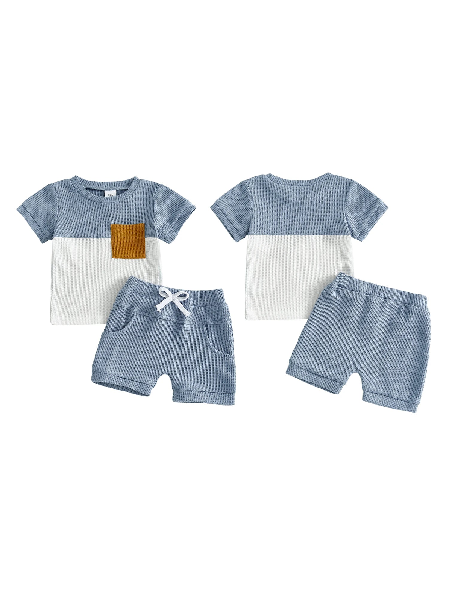 Infant Boy Print T-Shirt & Elastic Shorts Set – Casual 2-Piece Summer Outfit