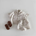 Kids Korean Denim Stitching Outfit Set – Trendy 2-Piece Summer Clothes