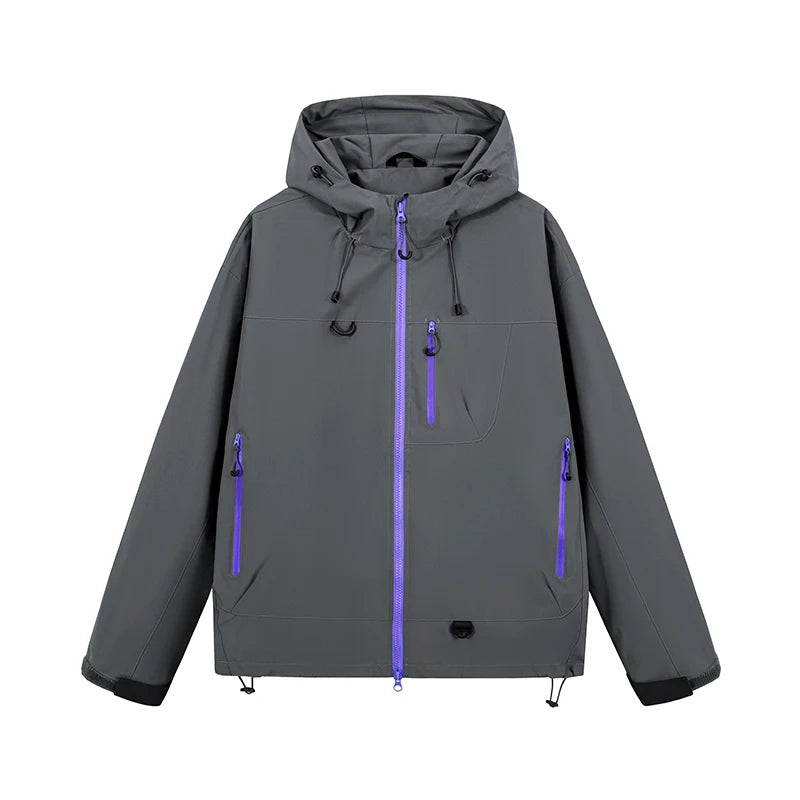 JNLN Men's Women's Waterproof Hiking Jacket Trekking Camping Mountaineering Windbreaker Unisex Outdoor Sport Windproof Rain Coat